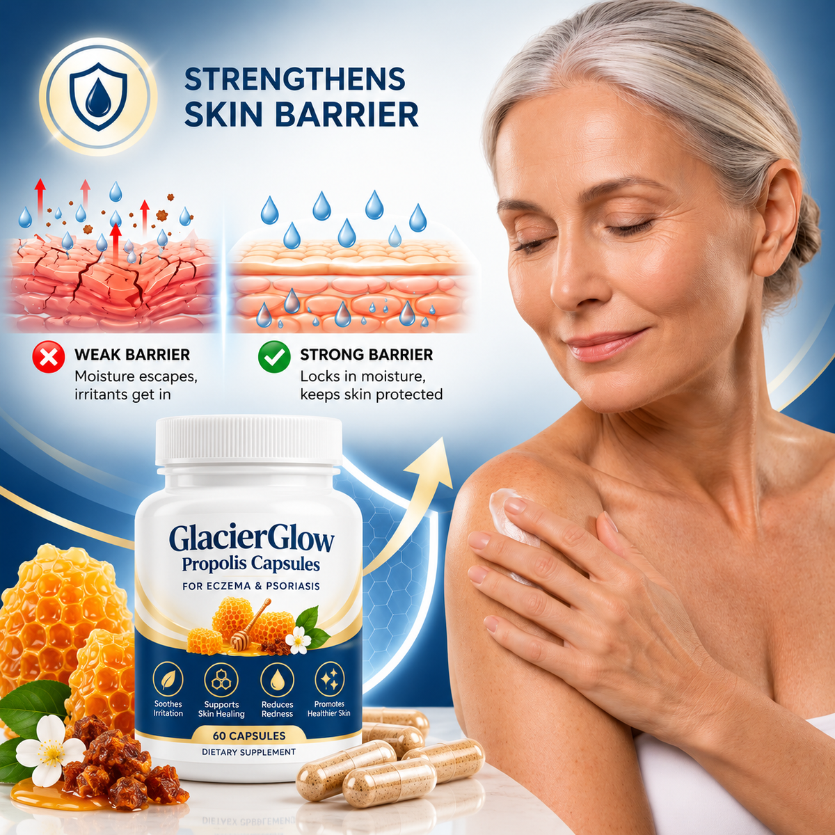 GlacierGlow - Propolis Capsules For Eczema & Psoriasis
