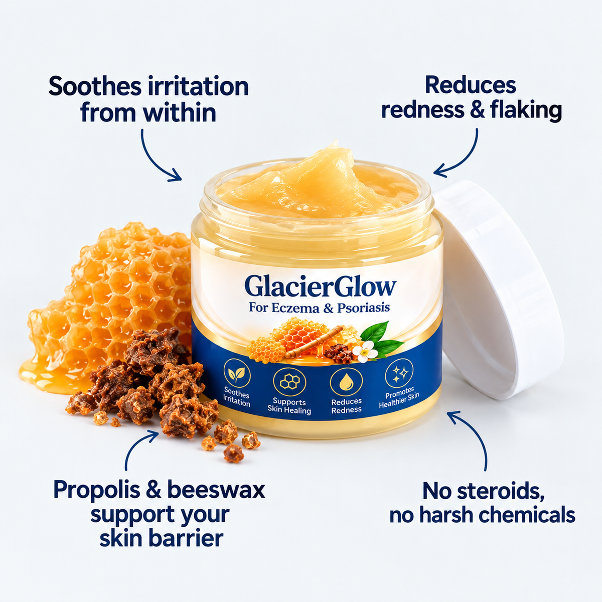 GlacierGlow - Steroid Free Balm for Eczema & Psoriasis